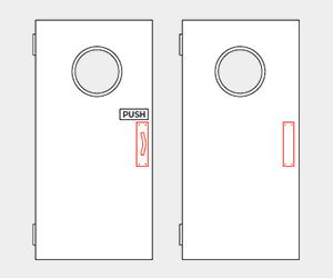 two doors showing affordance examples